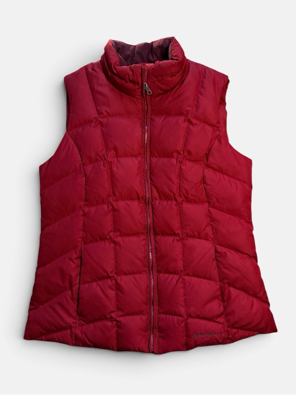 Eddie Bauer EB650 Down Puffer Vest Women’s S Red Quilted Full Zip